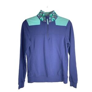 Vineyard‎ Vines Womens Jeweled Collar Navy Blue Shep Shirt Top Size XXSmall